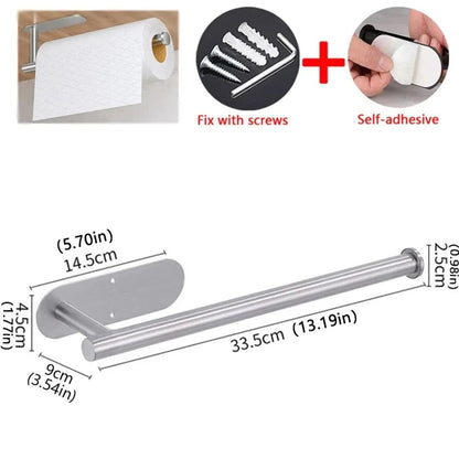 Under Cabinet Kitchen Paper Towel Holder Self - Adhesive Rack - EmporiumForAll