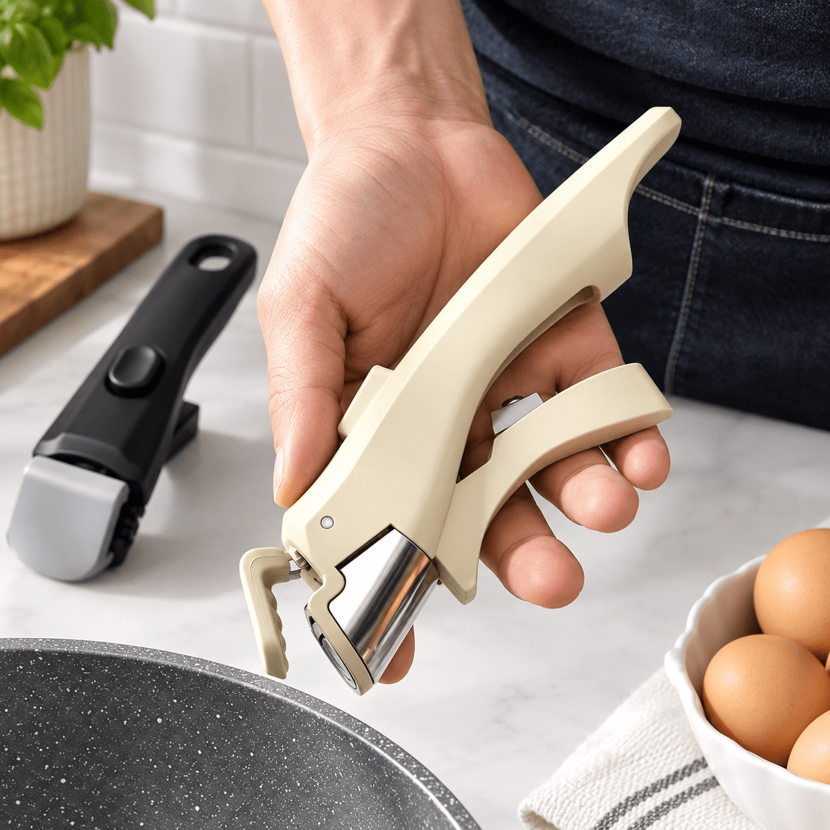 Universal Removable Cookware Handle – Detachable Pot & Pan Replacement Grip - EmporiumForAll