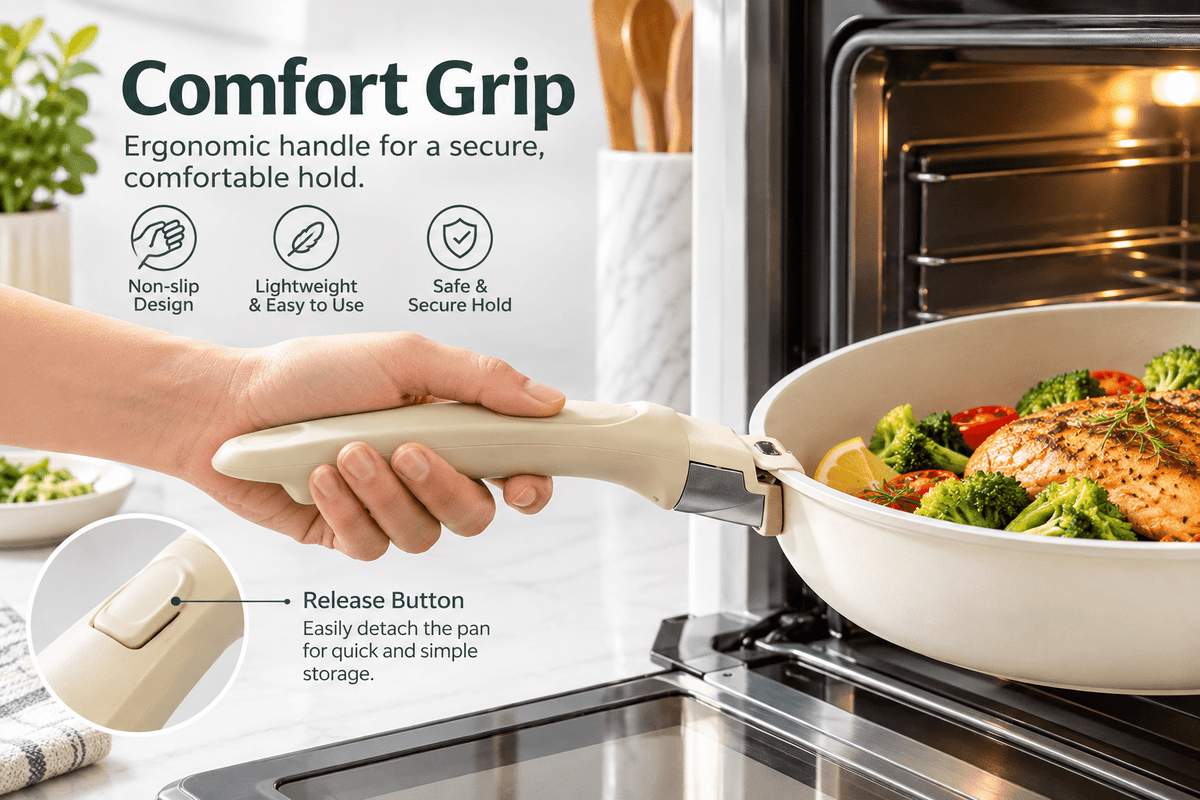Universal Removable Cookware Handle – Detachable Pot & Pan Replacement Grip - EmporiumForAll