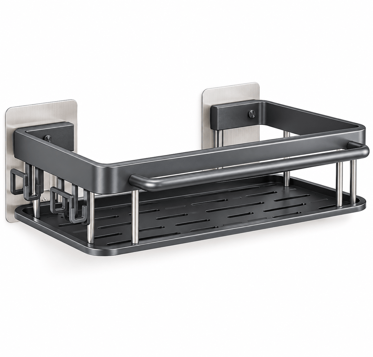 Wall-Mounted Kitchen Sponge Holder & Sink Organizer – Soap Drainer, Towel Rack & Storage Shelf - EmporiumForAll