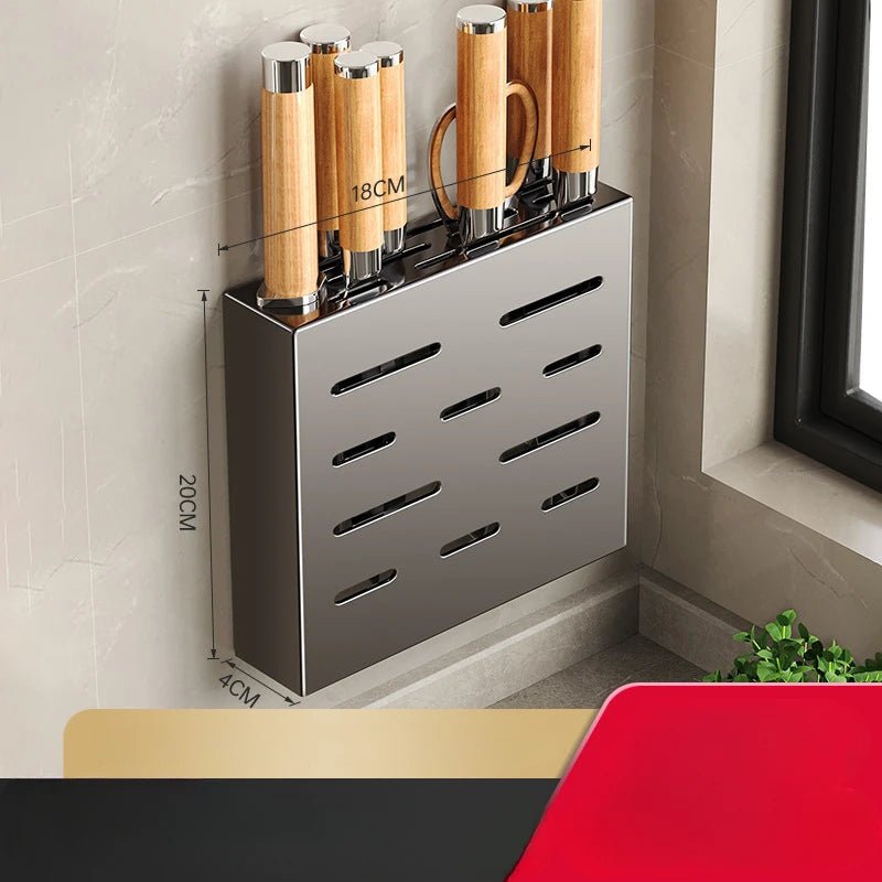 Wall - Mounted Knife Rack: No - Drill Kitchen Storage Solution - EmporiumForAll