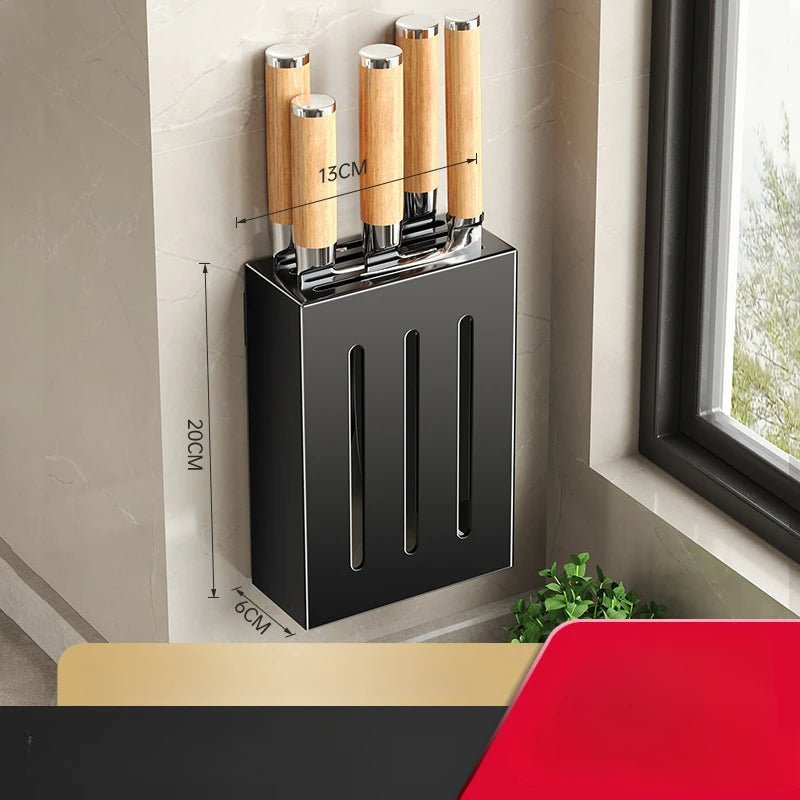 Wall - Mounted Knife Rack: No - Drill Kitchen Storage Solution - EmporiumForAll