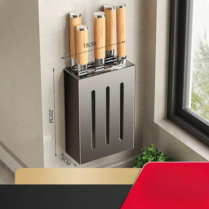 Wall - Mounted Knife Rack: No - Drill Kitchen Storage Solution - EmporiumForAll