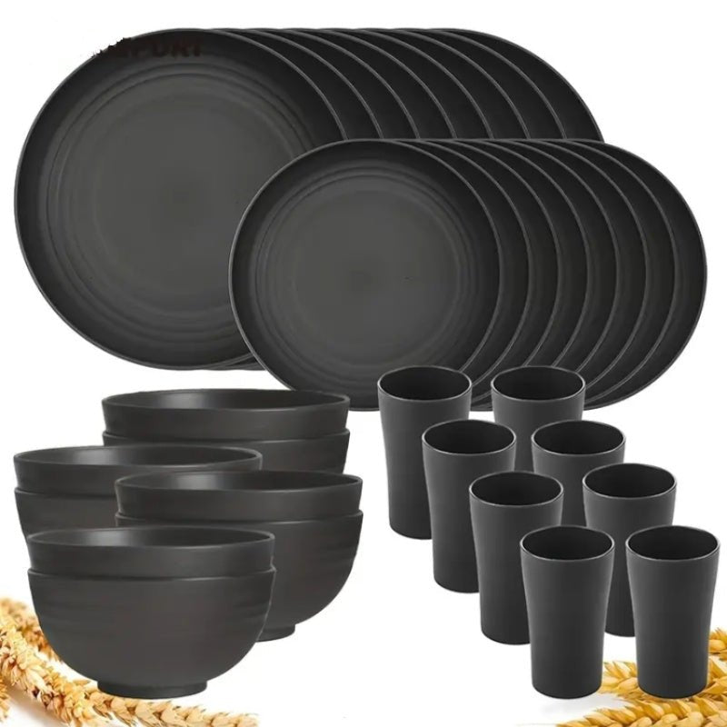 Wheat Straw Dinnerware - BPA - Free & Outdoor Ready - EmporiumForAll