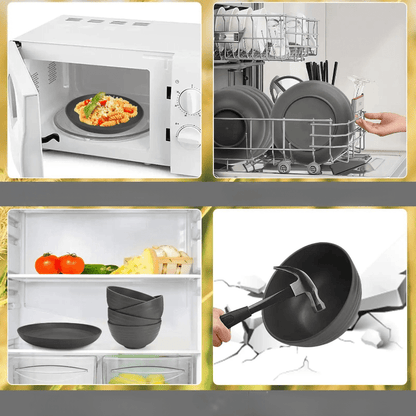 Wheat Straw Dinnerware Set 40 PCS - Unbreakable & Microwave Safe - EmporiumForAll