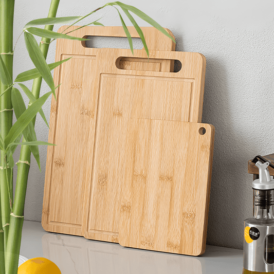 Wooden Cutting Board - Thick, Durable, Natural Bamboo - EmporiumForAll